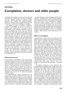 Complaints, doctors and older people