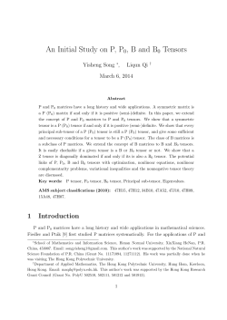 An Initial Study on P, P0, B and B0 Tensors