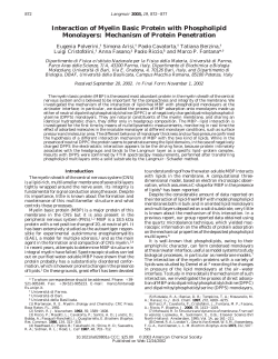 Interaction of Myelin Basic Protein with Phospholipid Monolayers