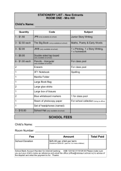 Stationery Lists - Rotokauri School