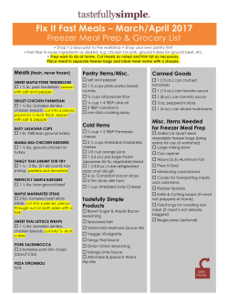 Fix It Fast Meals &ndash; March/April 2017