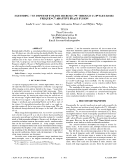 extending the depth of field in microscopy through - TELIN