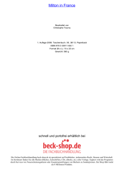 Milton in France - Preamble - Beck-Shop