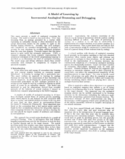 A Model of Learning by Incremental Analogical Reasoning and