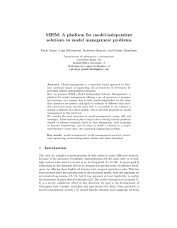 A platform for model-independent solutions to model management