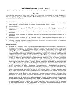 Pantaloon Retail (india) limited