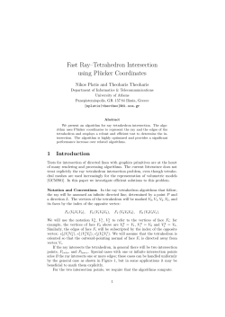 Fast Ray&ndash;Tetrahedron Intersection using Pl&uuml;cker Coordinates
