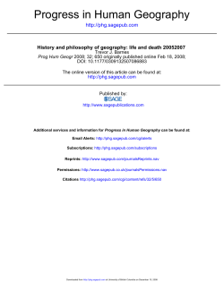 Progress in Human Geography - UBC Blogs