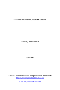 Toward an American Way of War