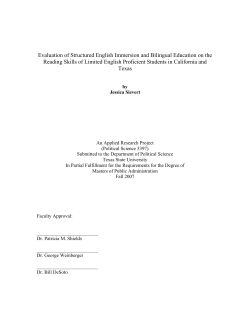 Evaluation of Structured English Immersion and Bilingual Education