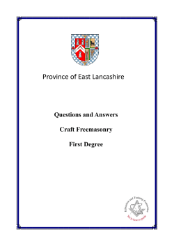 1st Degree - The Provincial Grand Lodge of East Lancashire