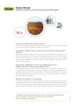 Case Study Determination of Ammonia and Nitrogen