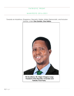 Patriotic Front Manifesto 2016-2021