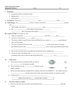 Tides PowerPoint Notes Integrated Science 1 Name: Per. I. Definition: