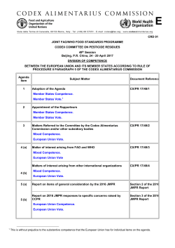 CRD 01 JOINT FAO/WHO FOOD STANDARDS PROGRAMME