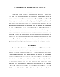 Abstract: Verbal fluency tasks are often used by both