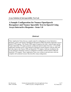 A Sample Configuration for Nuance OpenSpeech