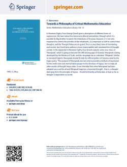 Towards a Philosophy of Critical Mathematics Education
