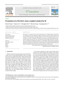 Promotion of a Pd/Al2O3 close-coupled catalyst by Ni
