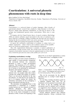 Coarticulation: A universal phonetic phenomenon with roots in