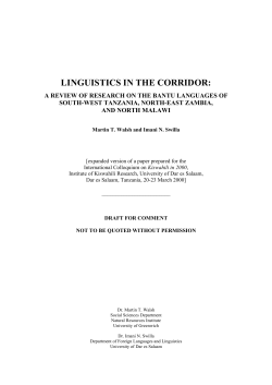 LINGUISTICS IN THE CORRIDOR: