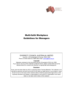Multi-faith Workplace Guidelines for Managers