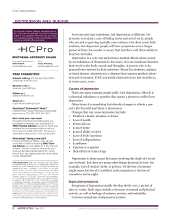 DEPRESSION AND SUICIDE