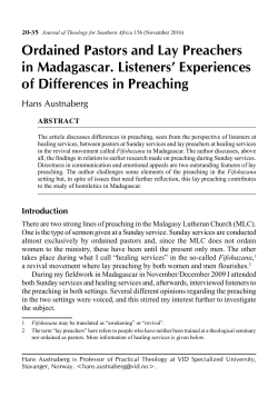 Ordained Pastors and Lay Preachers in Madagascar. Listeners