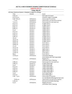 2016-17 Schedule of Events