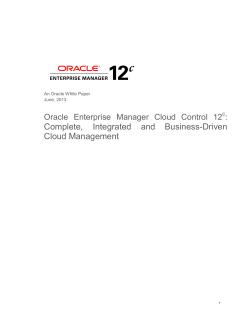 Complete, Integrated and Business-Driven Cloud