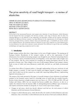 The price sensivity of road freight transport - a review