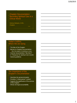 Chaplain Documentation: Recording Spiritual Care in a Clinical