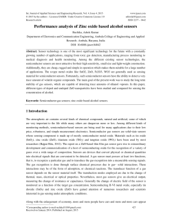Performance analysis of Zinc oxide based alcohol sensors