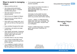 Managing Fatigue after Brain Injury