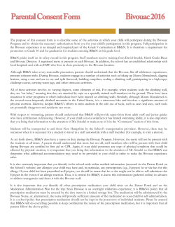 Parental Consent Form Bivouac 2016