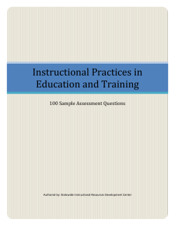 Instructional Practices in Education and Training