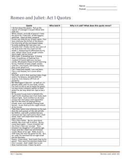 Romeo and Juliet: Act I Quotes