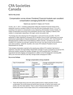 Compensation survey shows Chartered Financial Analysts earn
