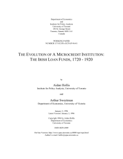 the irish loan funds, 1720 - 1920