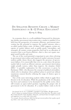 Do Spillover Benefits Create A Market Inefficiency in