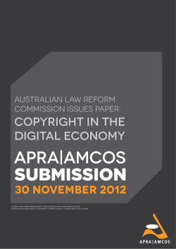 apra|amcos  - Australian Law Reform Commission
