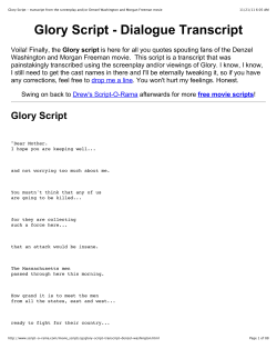 Glory Script - transcript from the screenplay and/or Denzel