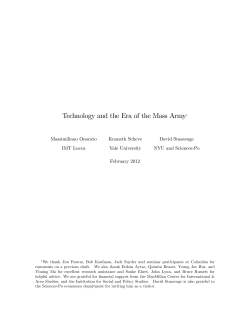 Technology and the Era of the Mass Army1