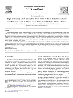 High efficiency DNA extraction from bone by total demineralization&sect;