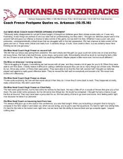 OLE MISS HEAD COACH HUGH FREEZE OPENING