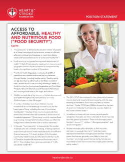 access to affordable, healthy and nutritious food (&ldquo;food security&rdquo;)