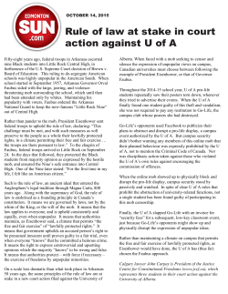 Rule of law at stake in court action against U of A