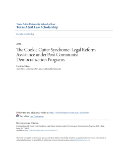 The Cookie Cutter Syndrome: Legal Reform Assistance under Post