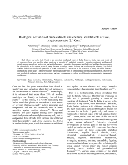 Biological activities of crude extracts and chemical constituents of