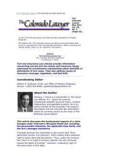 The Colorado Wrongful Death Act
